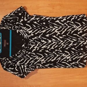 Dana Buchman Animal Print Cap Sleeve Blouse in Size Large